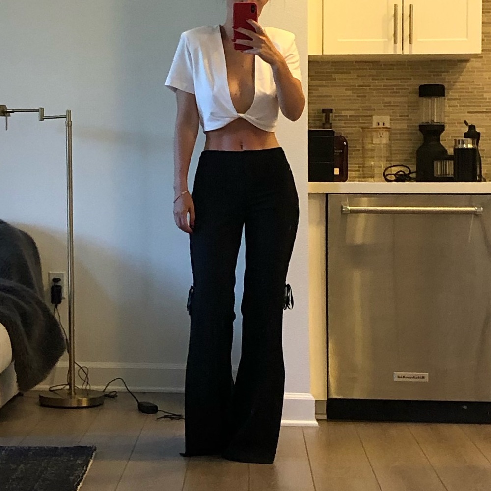 CACHE Black Side Tie Trousers